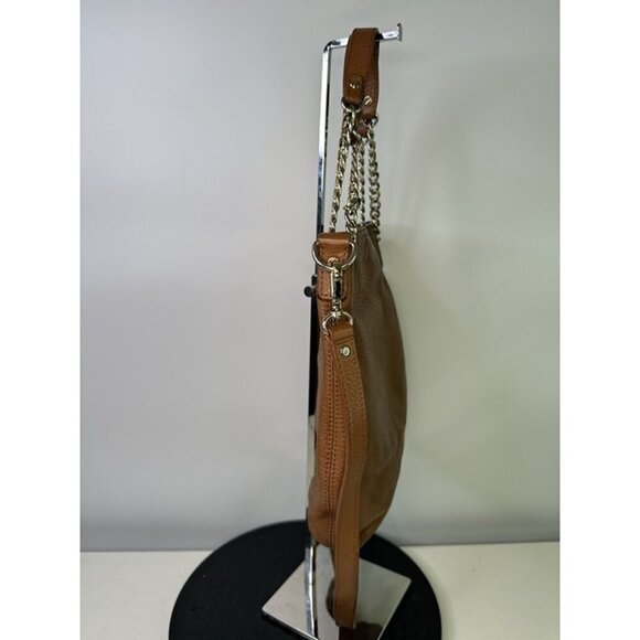 Michael Kors MK SILVER Leather Tote shoulder Bag purse Crossbody Silver chain - Picture 4 of 9